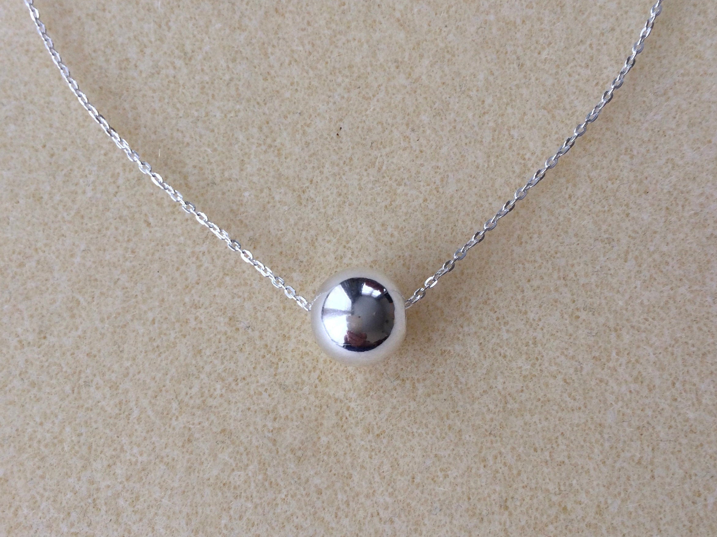 ★PEARLY MORE★ Drop Pendant Slide Ball Necklace Pearl Ball Drop Necklace | 14k Gold | EF Collection — EF