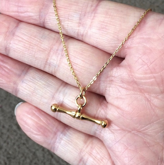 Vintage C.1989 T-Bar Necklace 9ct Rose Gold – Length 18″ | KEO Jewellers