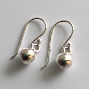 Sterling Silver Sphere Ball Drop Earrings.
