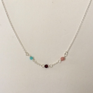 Sterling Silver Multi Gemstone Choker Necklace.