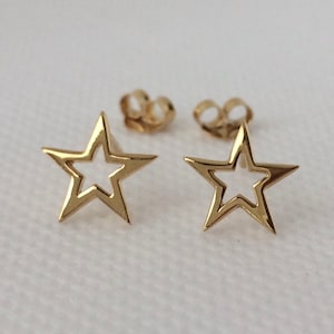 18ct Gold over Sterling Silver Star Stud Earrings.