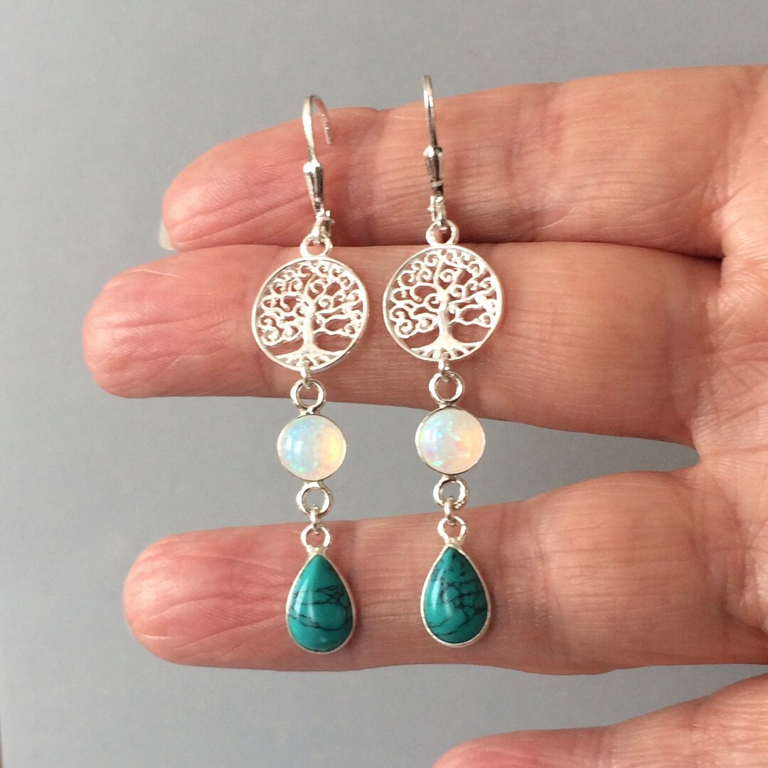 2PCS Opal Stone Ear Flesh Plugs And Tunnels With O-Ring Earring Piercing Single Flared Ear Gauges Expander Jewelry 4mm-16mm