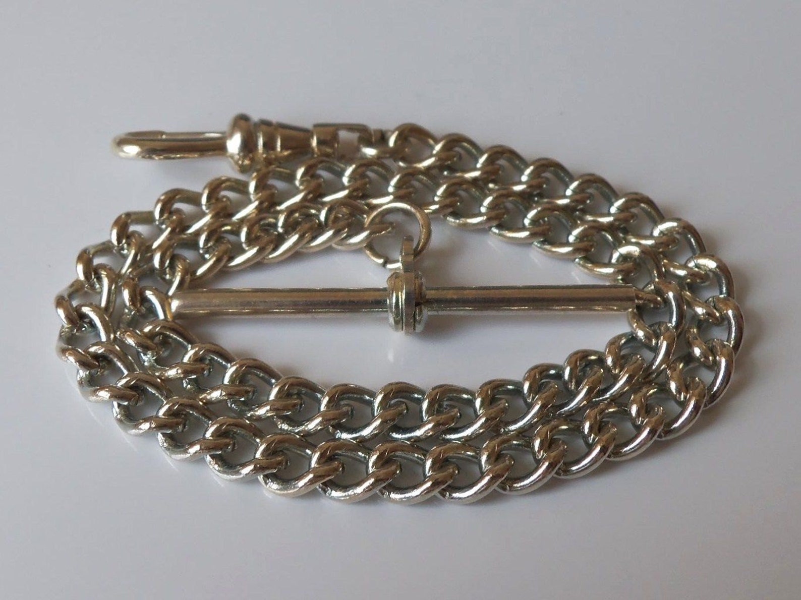 Silver Plated Albert Pocket Watch Chain. Etsy UK