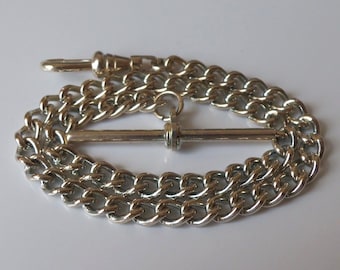 Silver Plated Albert Pocket Watch Chain.