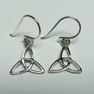 Sterling Silver Celtic Knot Drop Earrings. image 1