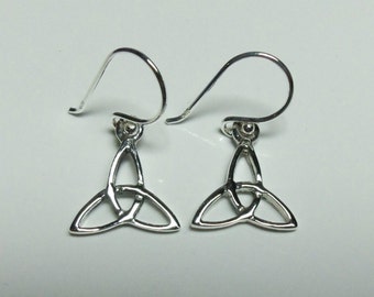 Sterling Silver Celtic Knot Drop Earrings.