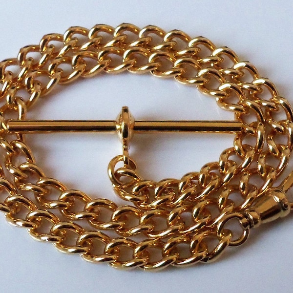 Gold Plated Albert Pocket Watch Chain.