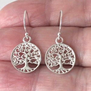 Sterling Silver Tree of Life Drop Earrings