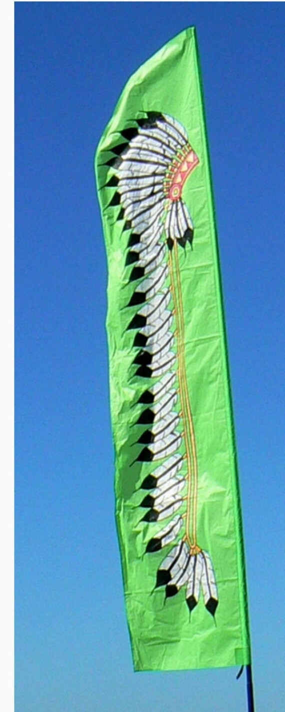 Feather Banner Flagnative American Designheadress Feather Etsy