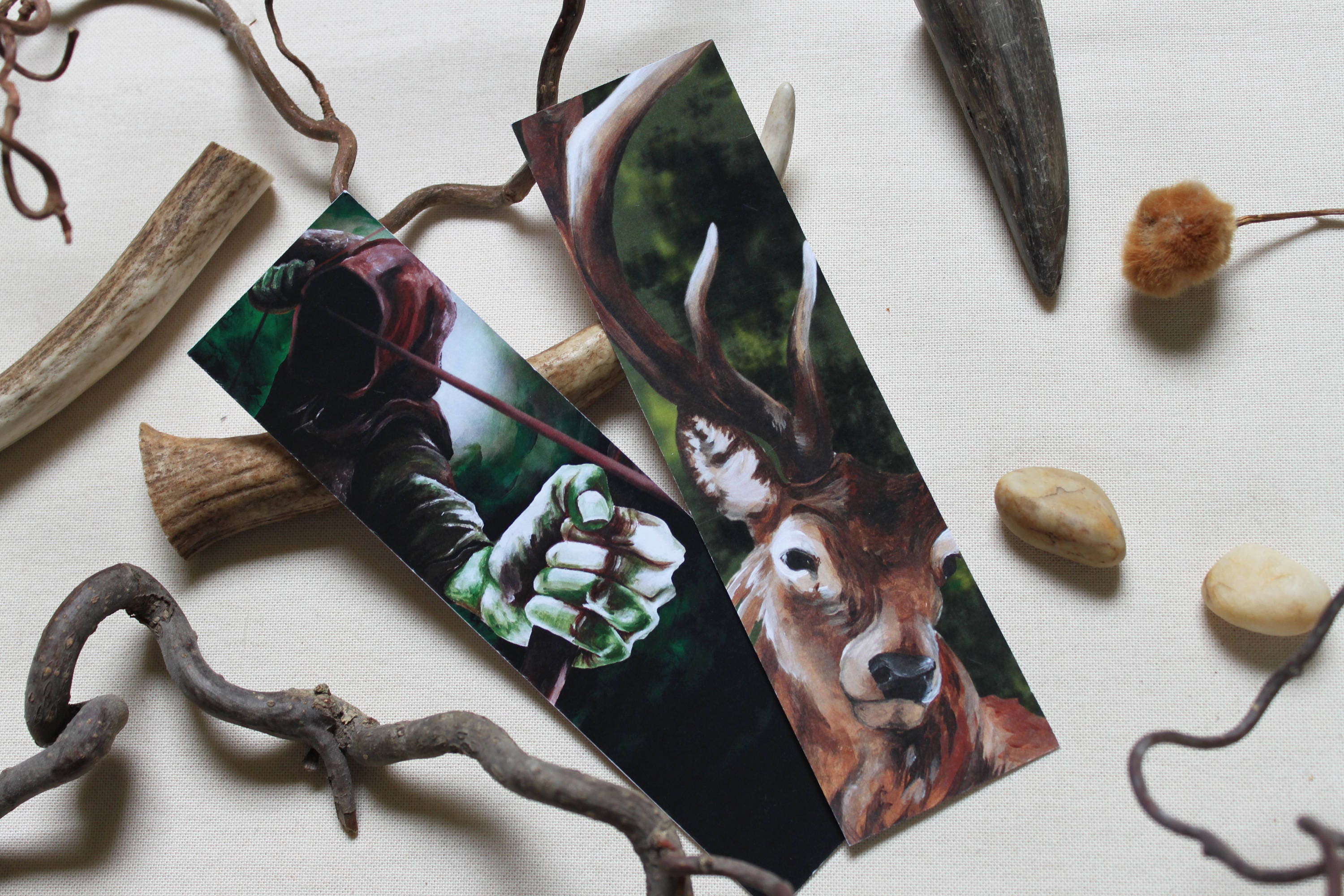 Robin Hood Bookmarks: Stag Bookmark The Hooded Man Herne | Etsy