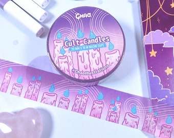 Cult Candles occult Washi tape 10m length 20mm wide, Japanese decorative stationary planner tape