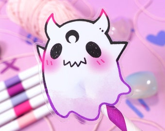 Teefy Ghost friend Kawaii Clear transparent Vinyl clear Sticker