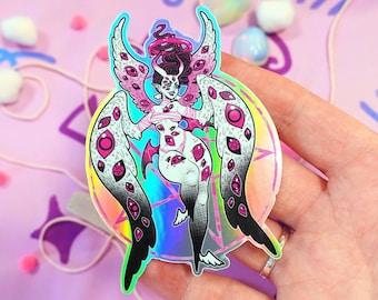 Pegatina holográfica kawaii de ángel grande bíblicamente preciso del Bendito Serafín