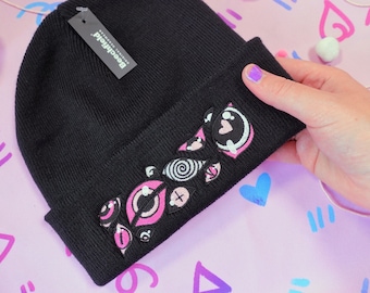 Eye See You Angel Biblically Accurate Angel Eldritch Demon Beanie hat in Black