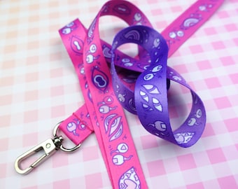 Monster Eyes Eldritch Cosmic Horror Lanyard ~ Cryptid Kawaii wierd pass holder