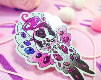 Holy Sight Biblically Accurate Angel Eyes pink holo kawaii Sticker