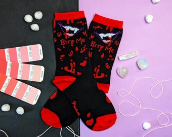 Vampire Bite Me Astarion inspired Blood Socks