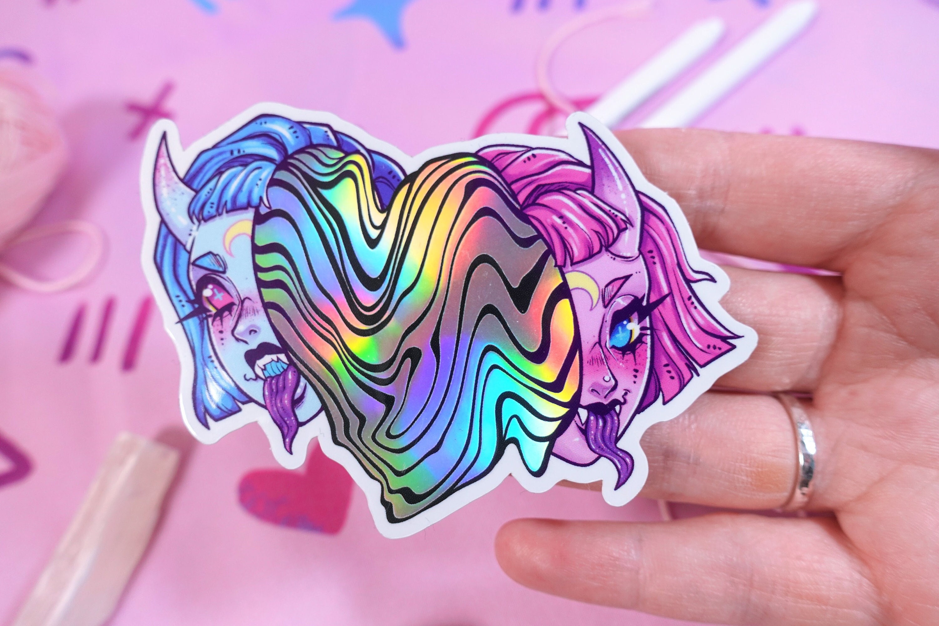 Head Split Psychedelic Trip Amai Kawaii Demon Vinyl Clear Sticker - Etsy UK
