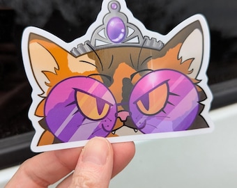 Princess Donut Peeker Sticker Car Dungeon Crawler Carl -White Vinyl