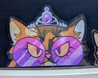 XL Princess Donut Peeker Sticker Car Dungeon Crawler Carl -Clear Vinyl