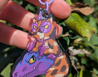 Princess Donut and Mongo Dungeon Crawler Acrylic Keychain with Sticker