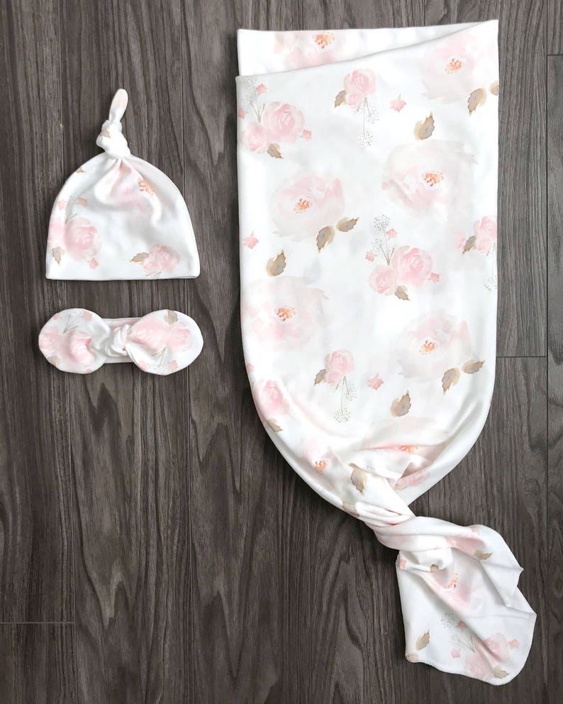 Organic swaddle blanket. Newborn hospital swaddle with hat & Etsy