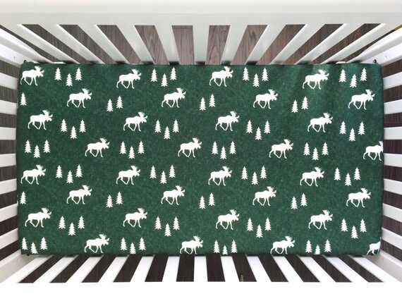 dark green crib sheet