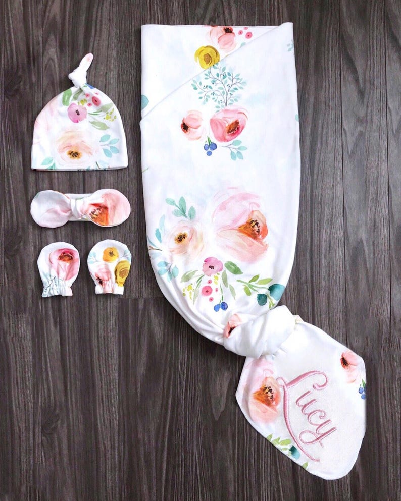 Organic swaddle blanket. Newborn hospital swaddle with hat & Etsy