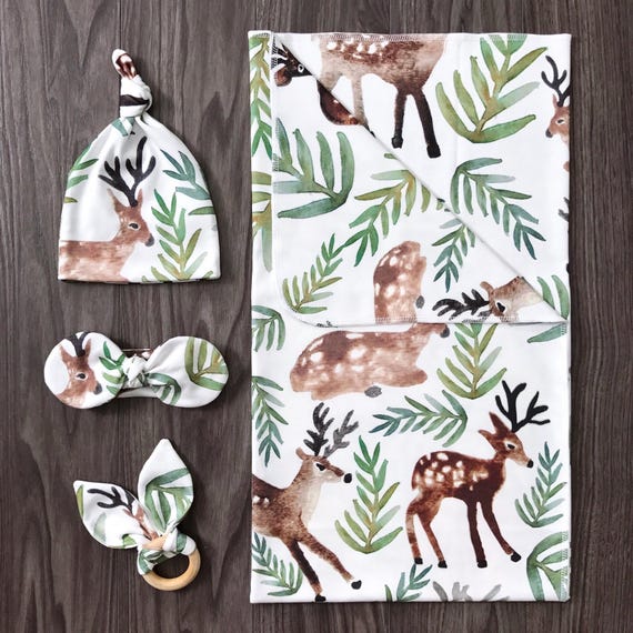 Organic swaddle blanket. Newborn hospital swaddle with hat Etsy