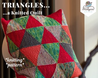 Triangles... a knitted Quilt - knitting pattern - digital pdf download