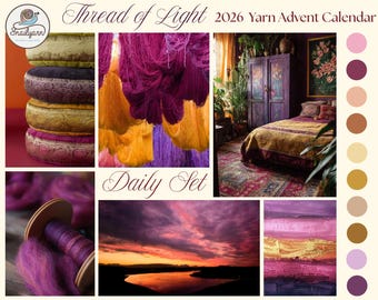 Yarn Advent Calendar 2026 - "Thread of Light" - Daily Gradient Set - hand dyed yarn