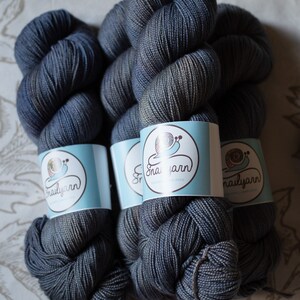 Merino Silk hand dyed yarn Basalto