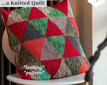 Triangles... a knitted Quilt - knitting pattern - step by step tutorial