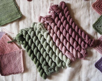 Rosa Antico & Eucalipto – Sock Gradient Duo – Hand-dyed Yarn Set (10 Mini Skeins)