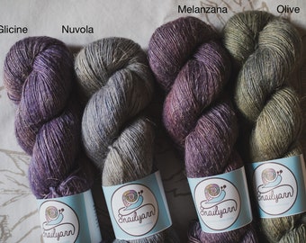 Organic Wool + Linen - Fingering weight - hand dyed yarn