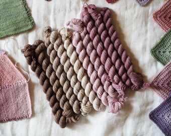 Caffèlatte 2.0 & Rosa Antico – Sock Gradient Duo – Hand-dyed Yarn Set (10 Mini Skeins)