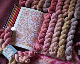 Be My Valentine – 5 Mini-Skein Set (Botanical Pink & Mauve)
