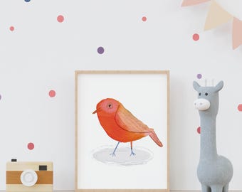 Charmante vogelposter - Perfecte woondecoratie voor vogelliefhebbers - Inspirerende aquarelkunst