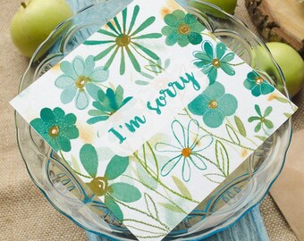 Sorry Wenskaart - Natuur wenskaart - 14 x 14 cm - Van origineel schilderij.