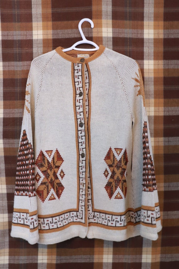 1970's// STURBRIDGE Southwestern Aztec Knit Cape