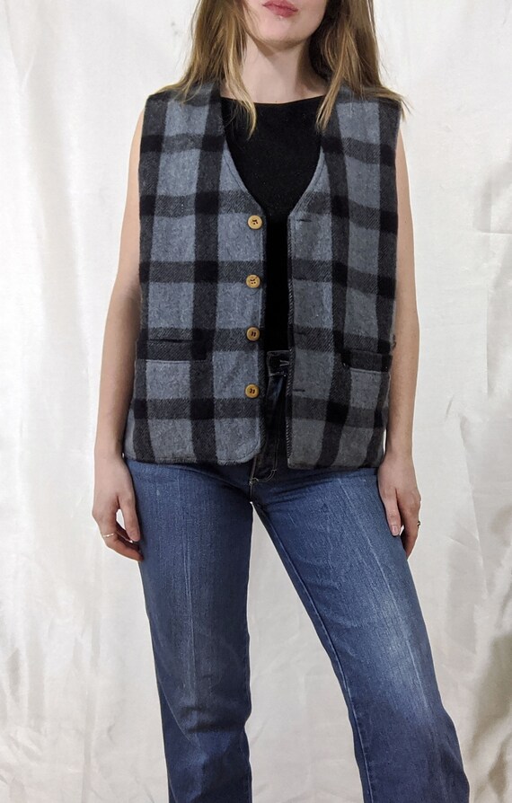 1970's Plaid Wool Vest