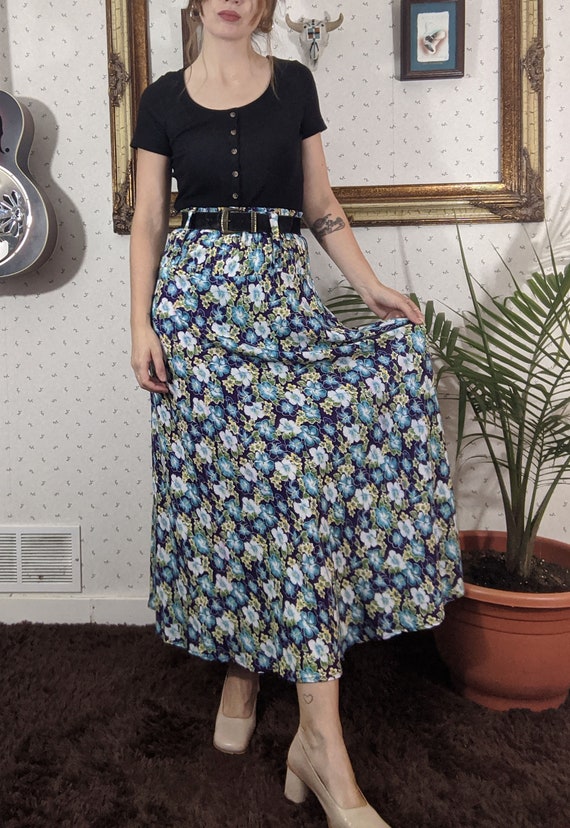 90's Floral Maxi Skirt