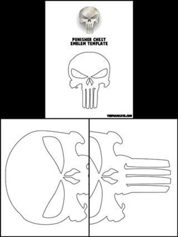 template for punisher chest emblem etsy
