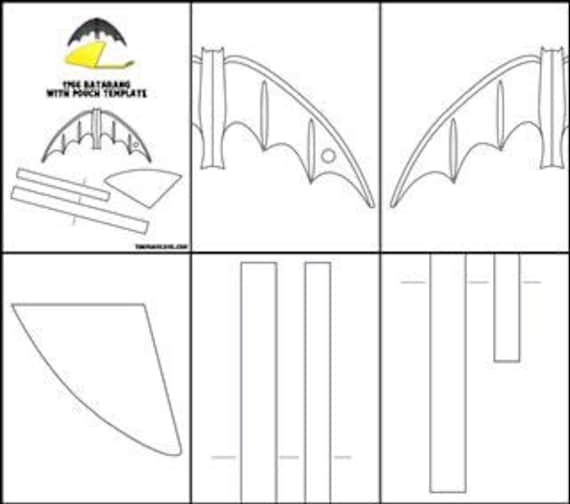 template for 1966 batarang and pouch etsy