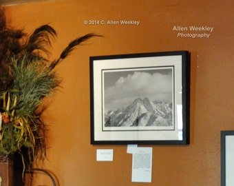 Mount Olympus Photography Print, Utah Mountain Art, Framed Black and White