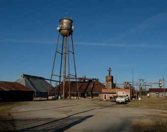 Wolfe City Texas Oil Mill Photograph, Signed Art Print