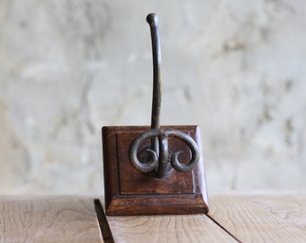 Entryway Coat Hook, Cast Iron, Coat Rack, Oak Coat Rail, Hat Rack, Coat Rack, 1 Coat Peg, Wooden Coat Rack, French Coat Hook, Coat Hanger