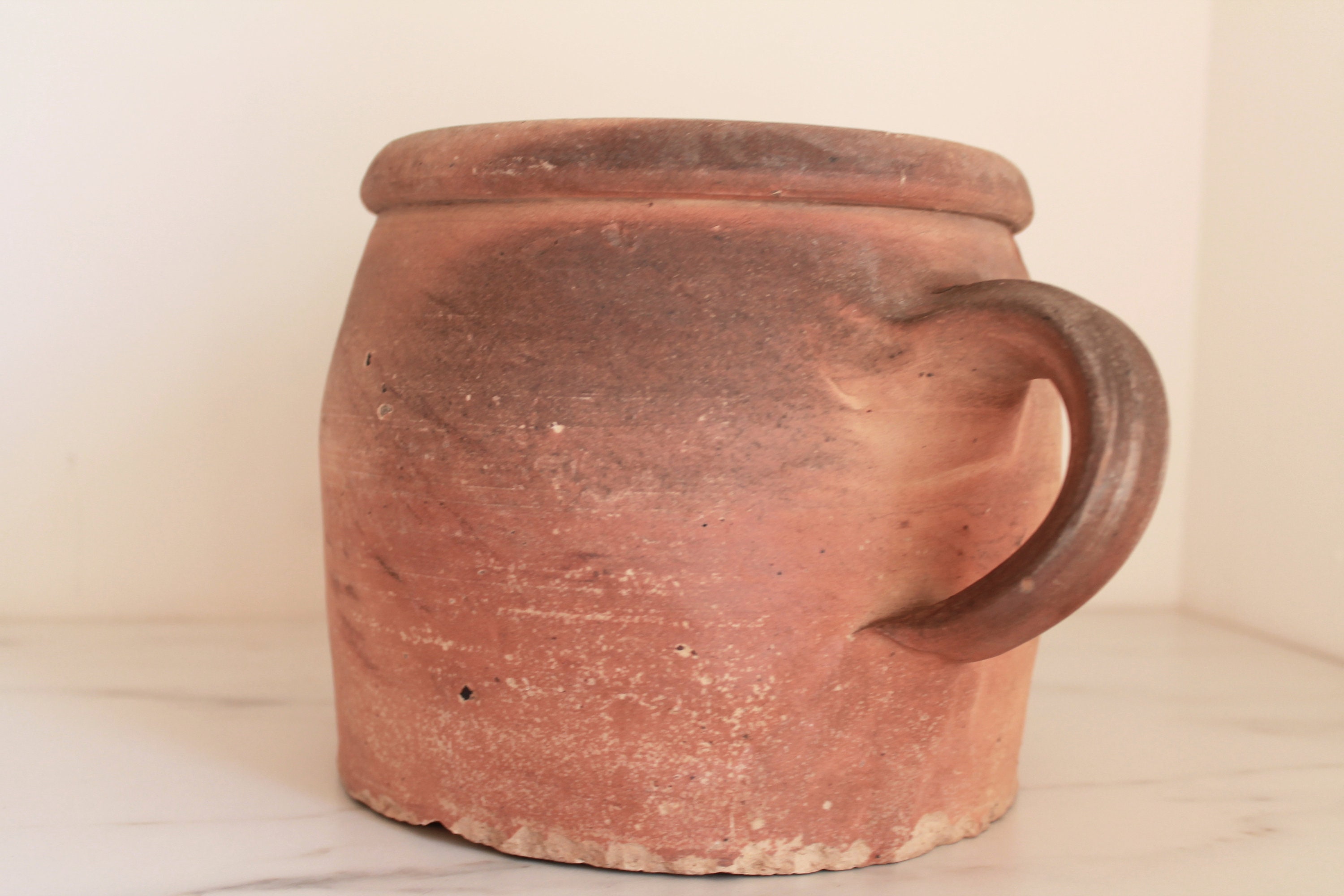 Rustic, Poterie Français, Pot en Faïence, Français Confit, Antique Décor Provincial Grès Des Années
