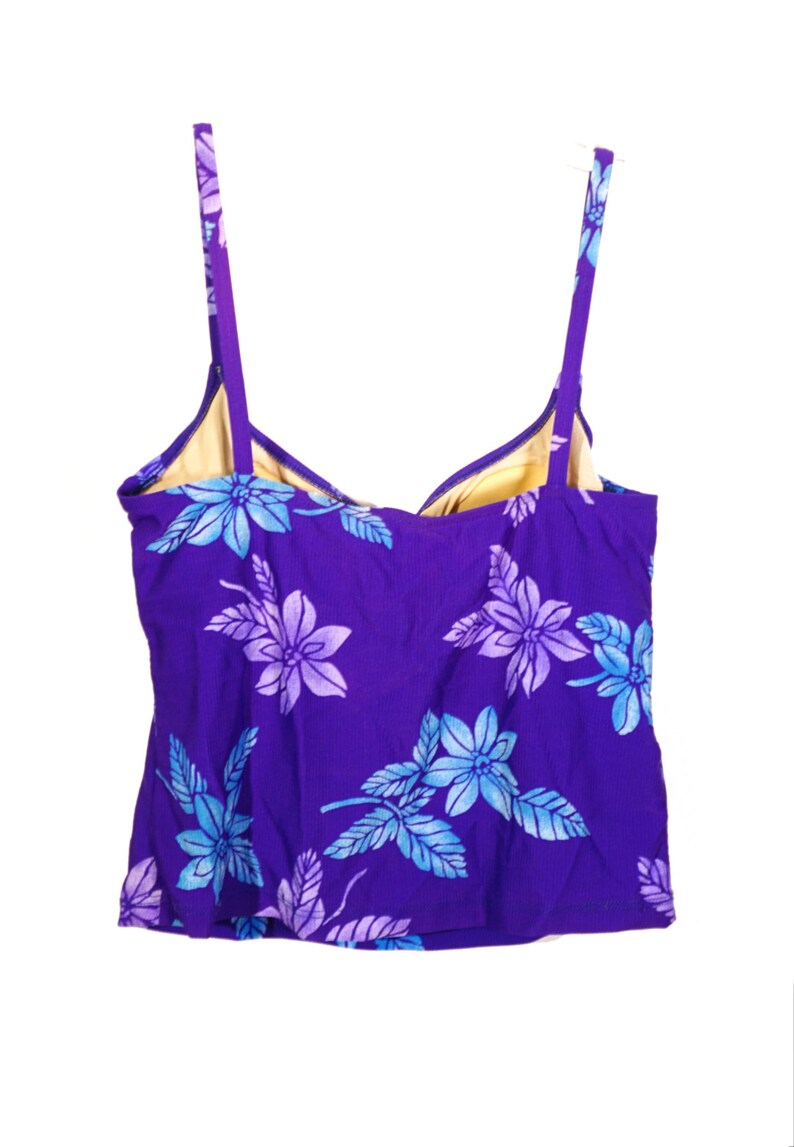 90s Hawaiian Tropical Tankini Purple Surfer Girl Style | Etsy