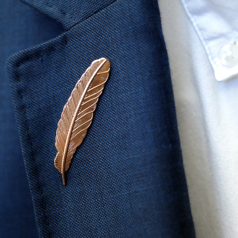 Men's Lapel Pin Stick Pin Feather Etsy